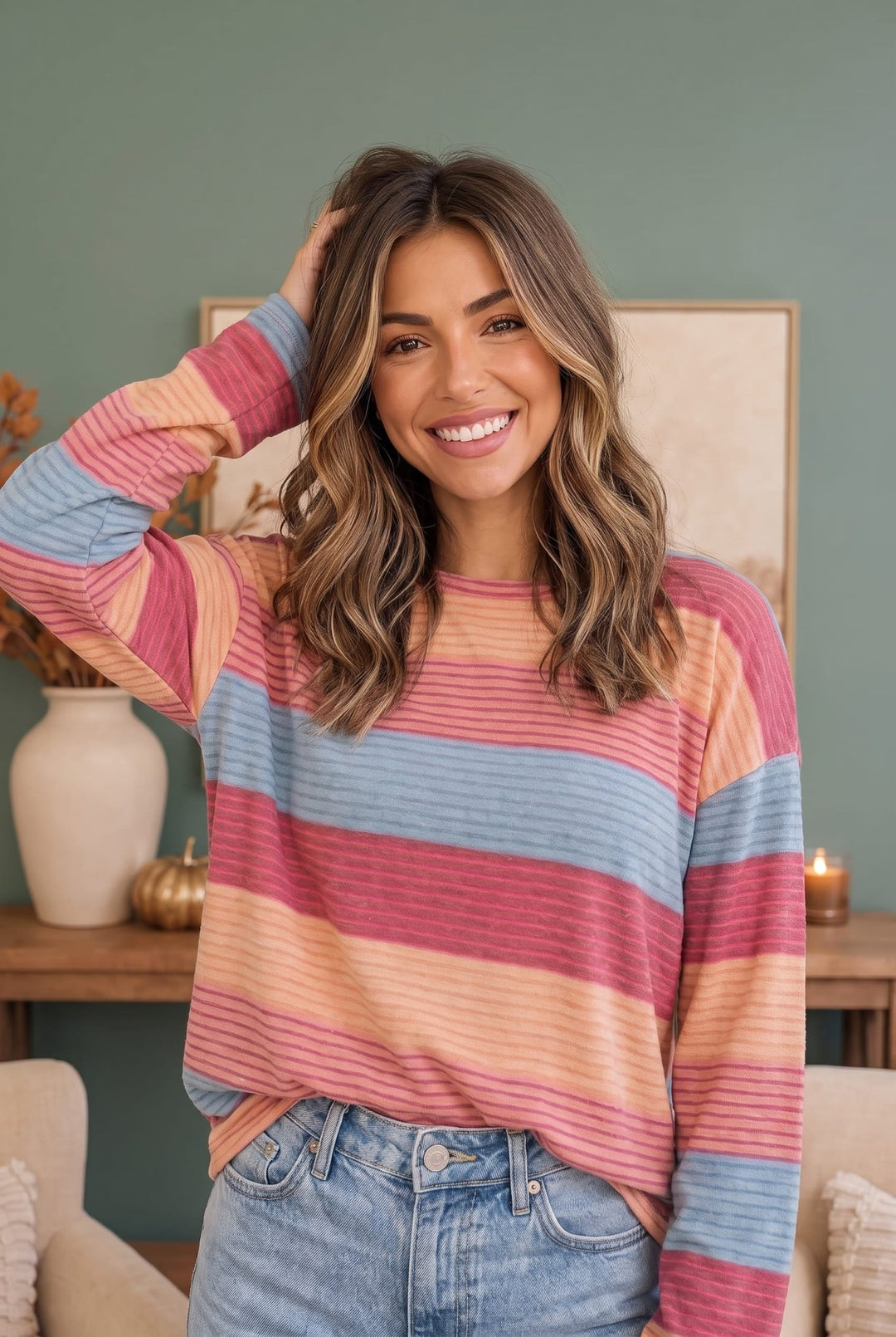 Sunny Stripes Long Sleeve Knit Top - Nikki &amp; Co. Boutique
