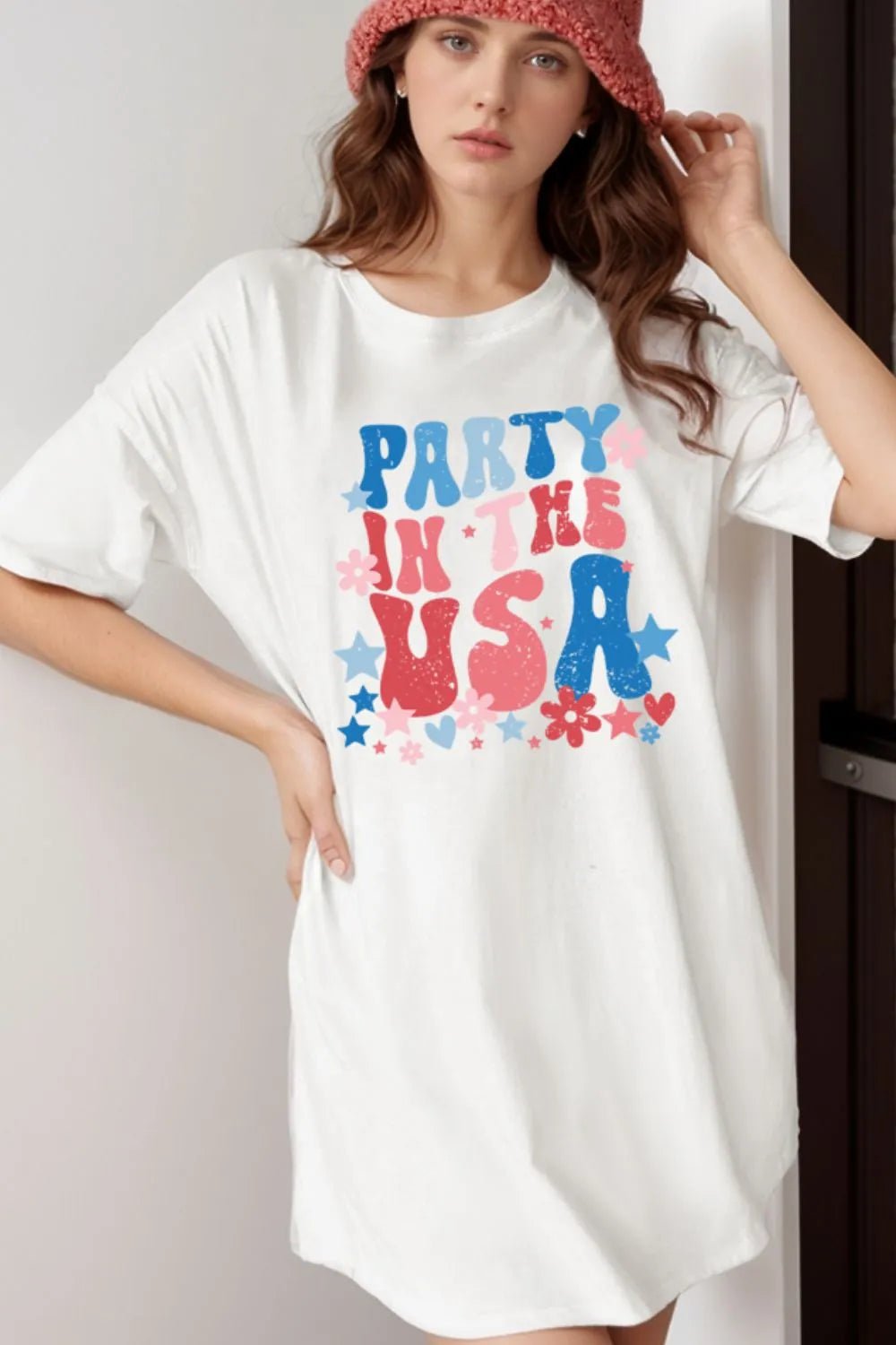 PARTY IN THE USA Graphic Oversized Tees | Nikki &amp; Co. Boutique