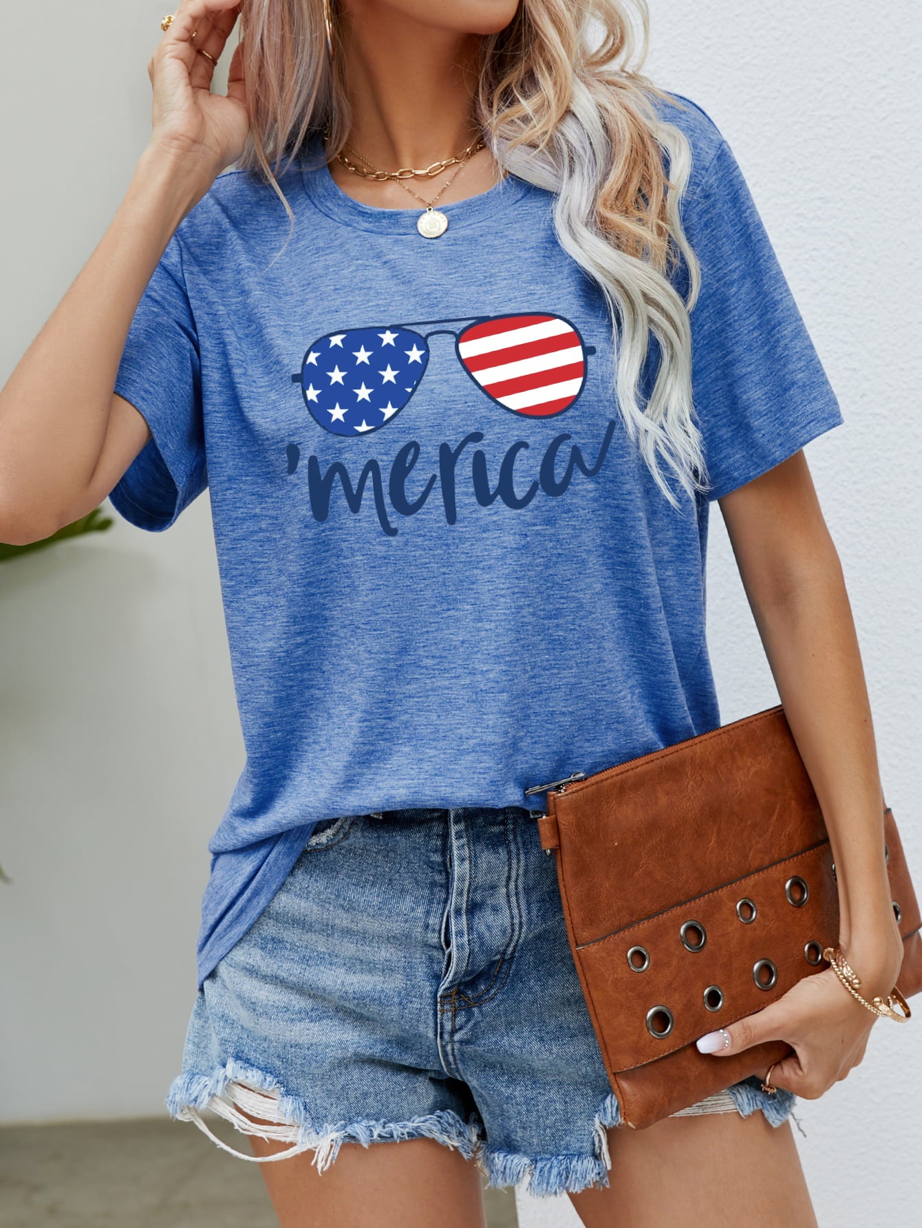 US Flag Glasses Graphic Tee - Nikki and Co Boutique