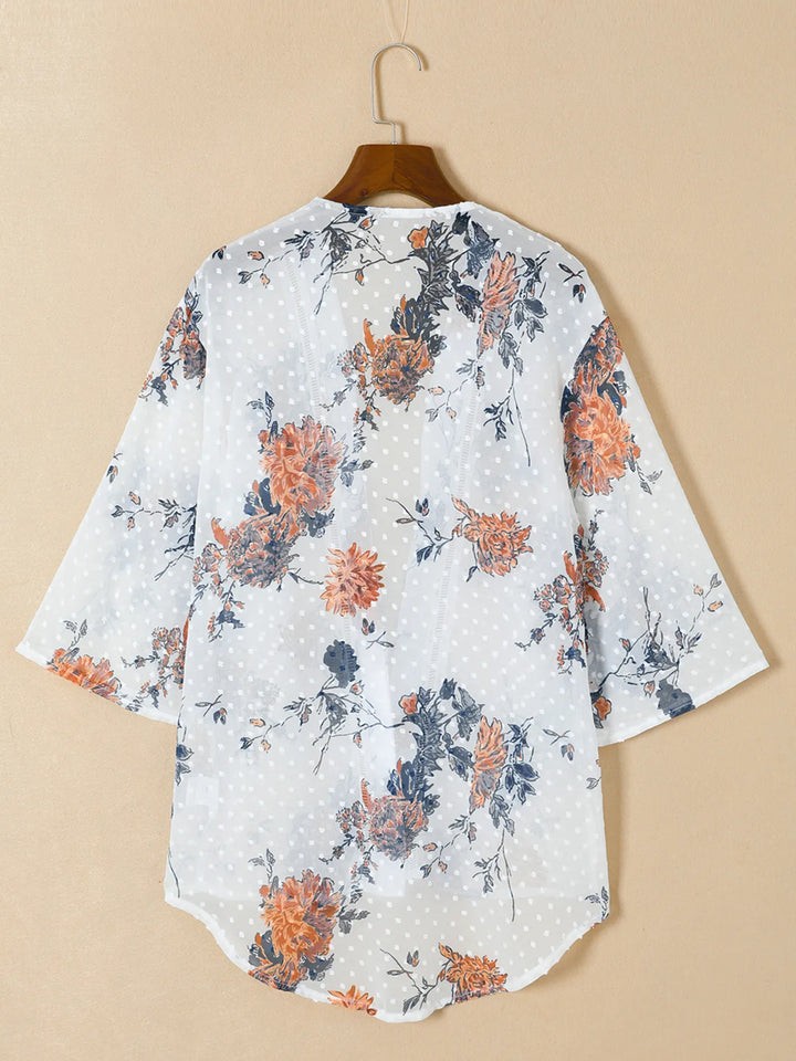 Floral Print Open Front Cover Up - Nikki &amp; Co. Boutique