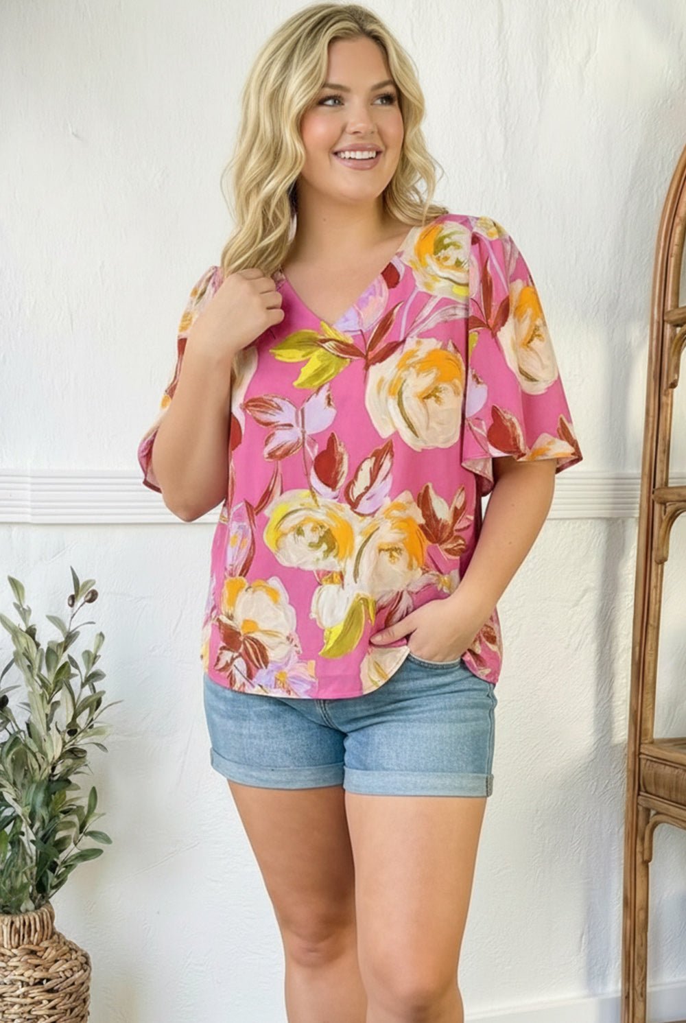 Floral Muse V Neck Blouse | Nikki &amp; Co. Boutique