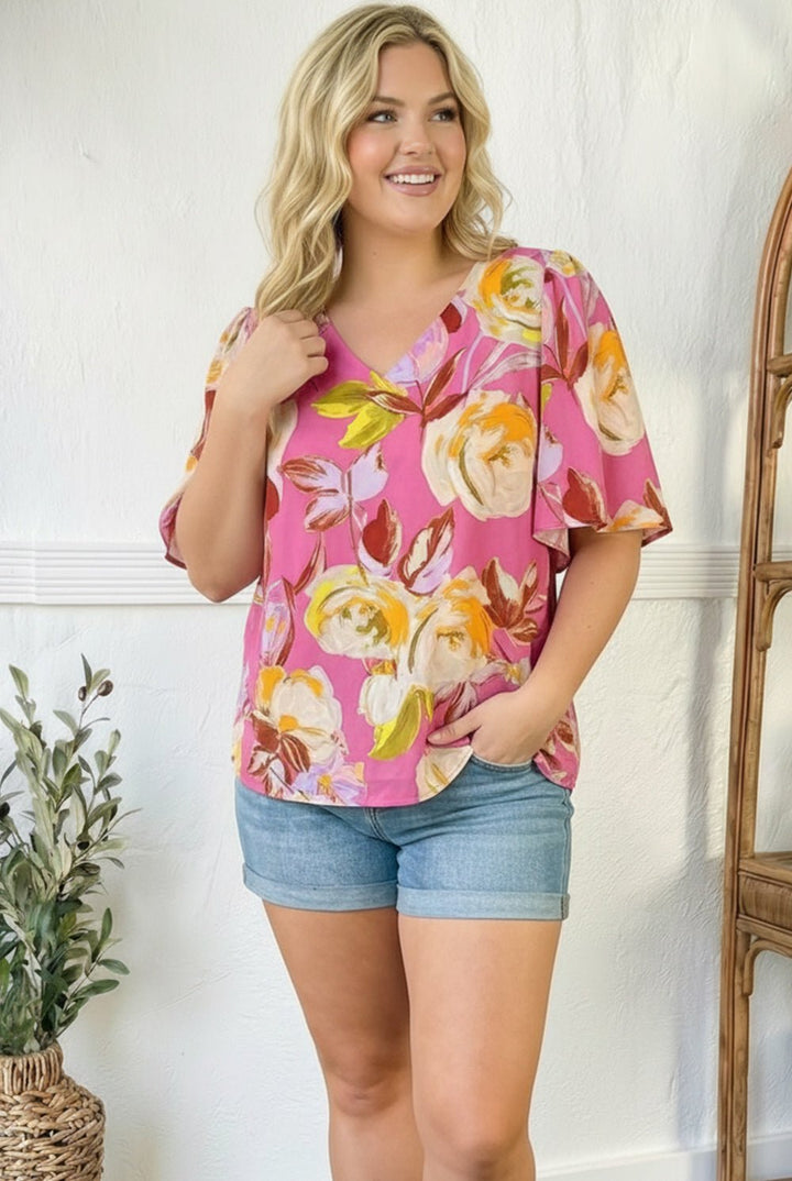 Floral Muse V Neck Blouse | Nikki &amp; Co. Boutique