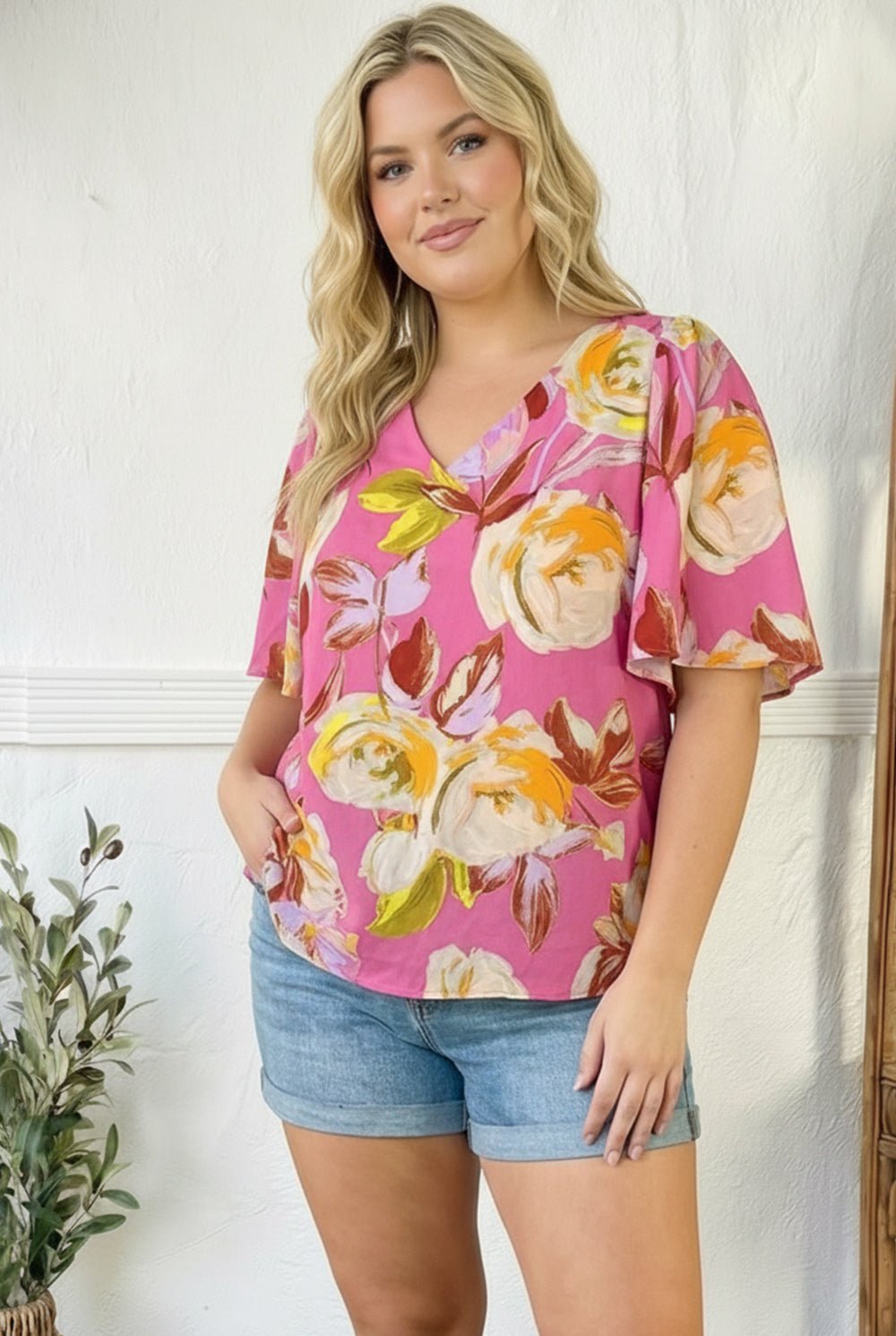 Floral Muse V Neck Blouse | Nikki &amp; Co. Boutique