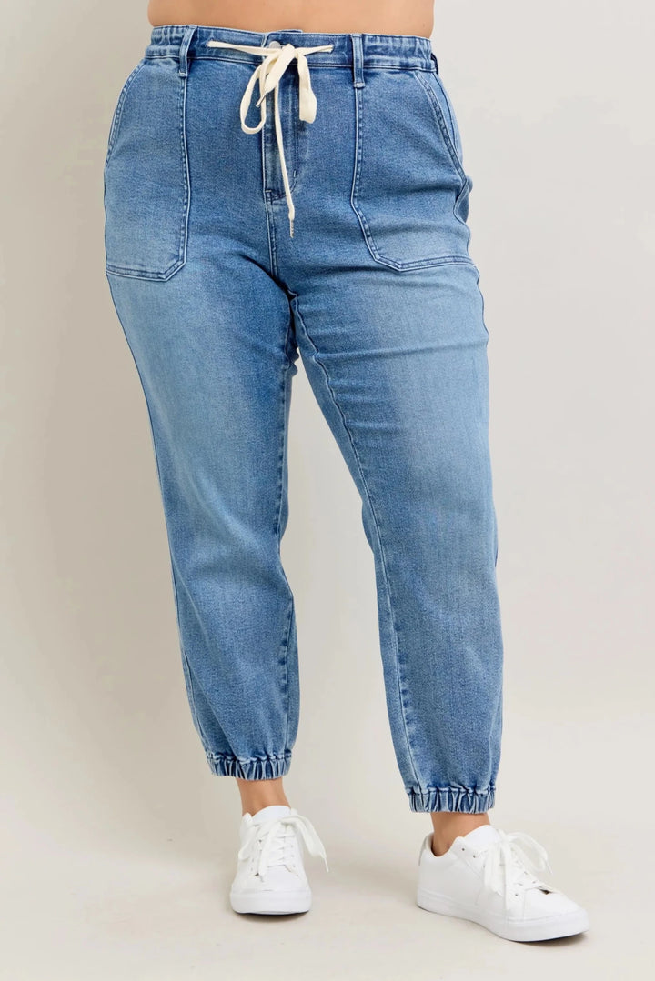 Judy Blue High-Rise Denim Jogger | Medium Wash - Nikki &amp; Co. Boutique