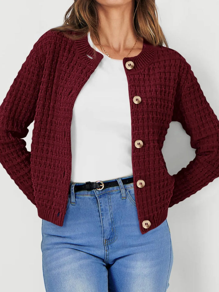 Textured Knit Button - Front Cardigan - Nikki &amp; Co. Boutique