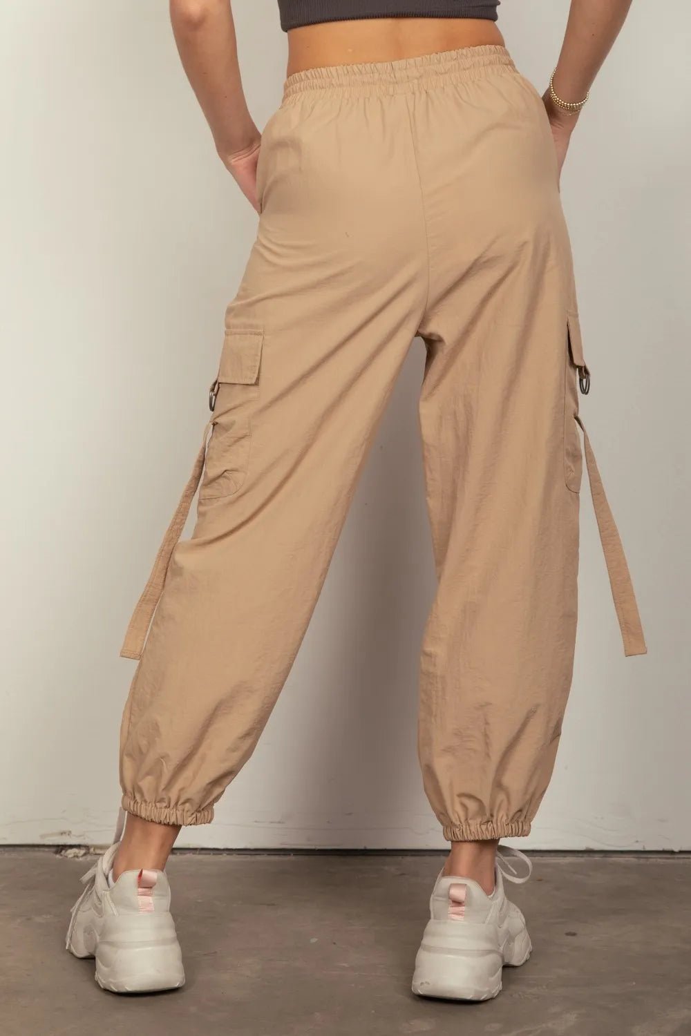 VERY J Elastic Waist Woven Cargo Pants - Nikki &amp; Co. Boutique