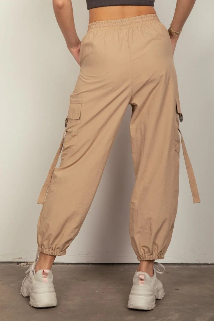 VERY J Elastic Waist Woven Cargo Pants - Nikki &amp; Co. Boutique