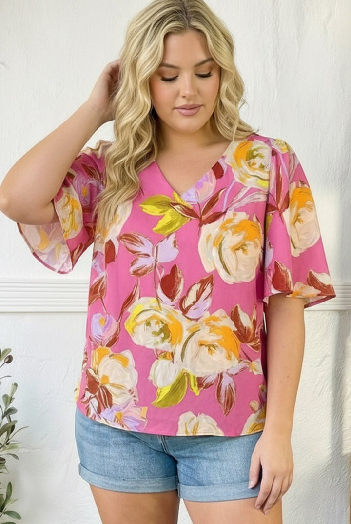 Floral Muse V Neck Blouse | Nikki &amp; Co. Boutique