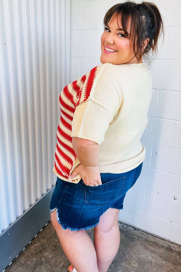 American Flag Jacquard Knit Sweater Top | Nikki &amp; Co. Boutique