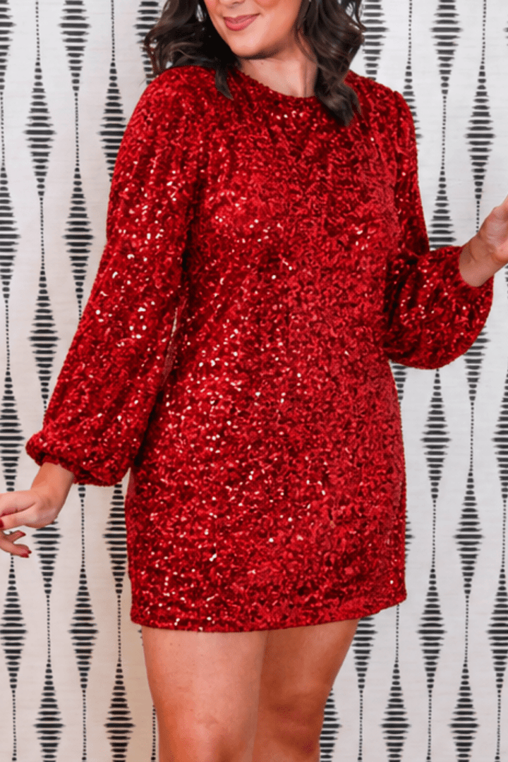 Jess Lea - Old Flame Sequin Dress - Red (Pre-order) - Nikki &amp; Co. Boutique