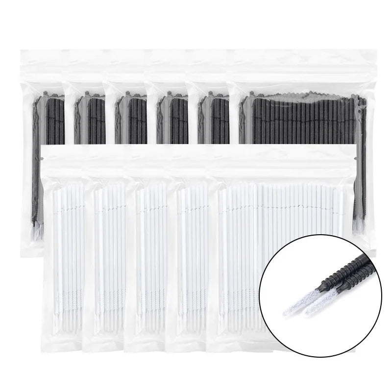 100 Pcs Dental Disposable, Micro Applicator Brushes - Long Head Brush, Bendable Sticks for Makeup Dentistry Care - Teeth Cleaning Tools
