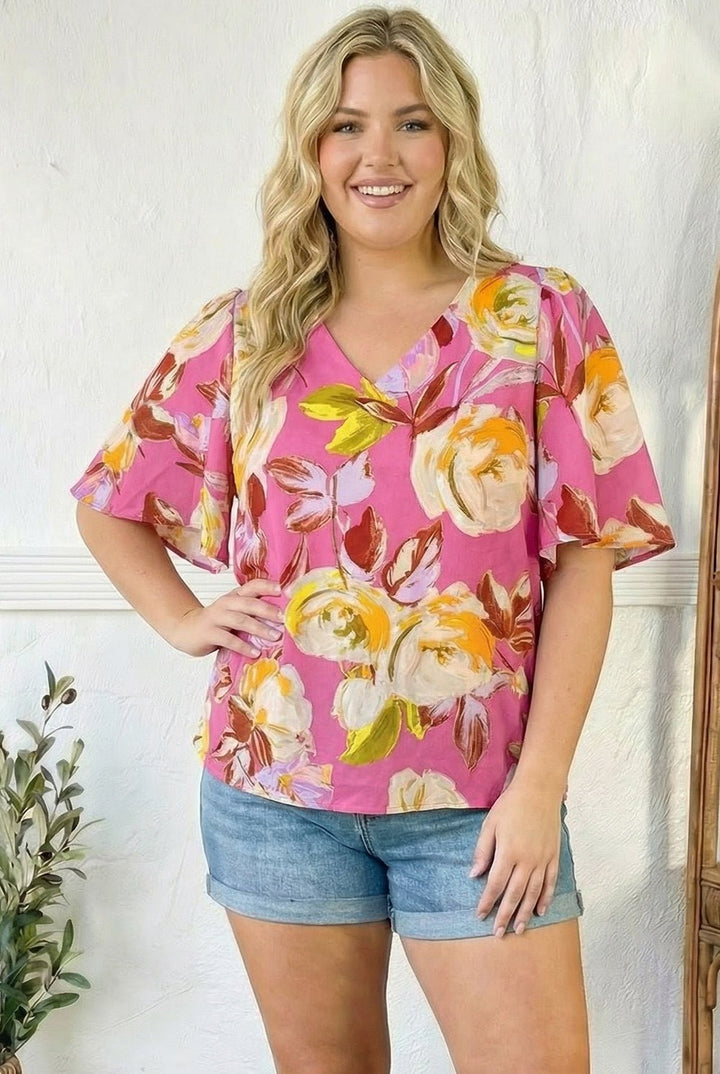 Floral Muse V Neck Blouse | Nikki &amp; Co. Boutique