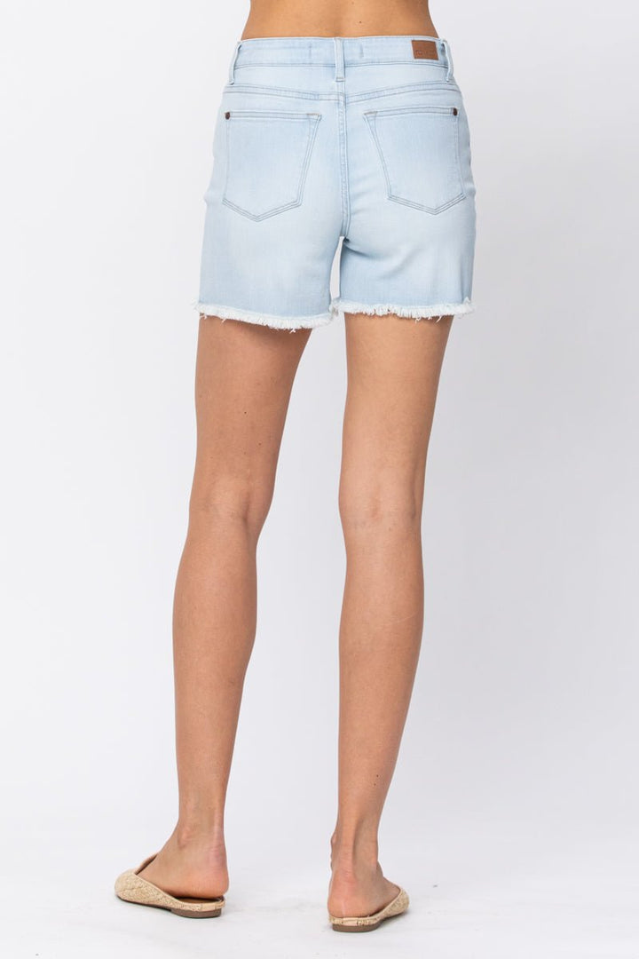 High Waist, Frayed Hem, Bleach Light, Cut Off Shorts (NP) - Nikki &amp; Co. Boutique