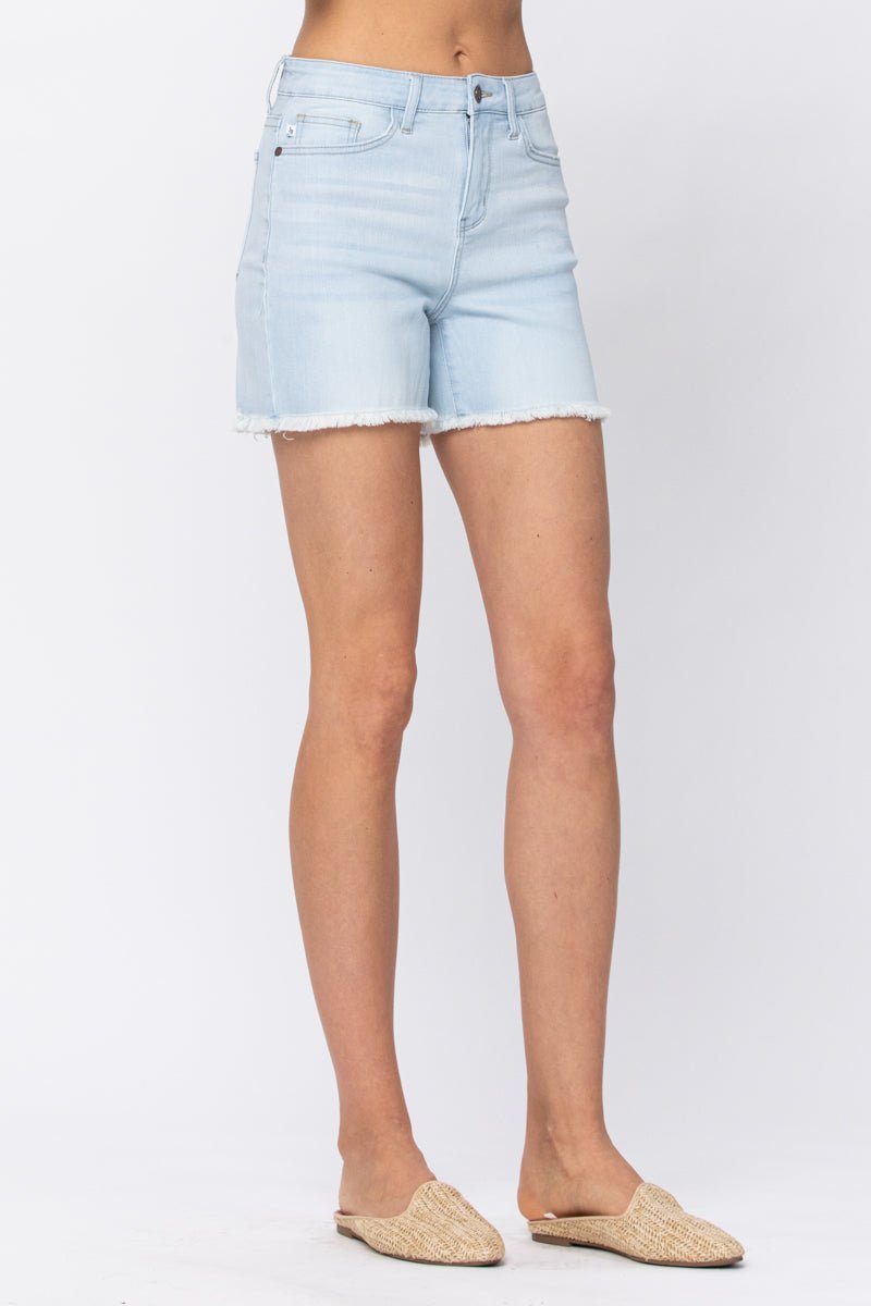 High Waist, Frayed Hem, Bleach Light, Cut Off Shorts (NP) - Nikki &amp; Co. Boutique