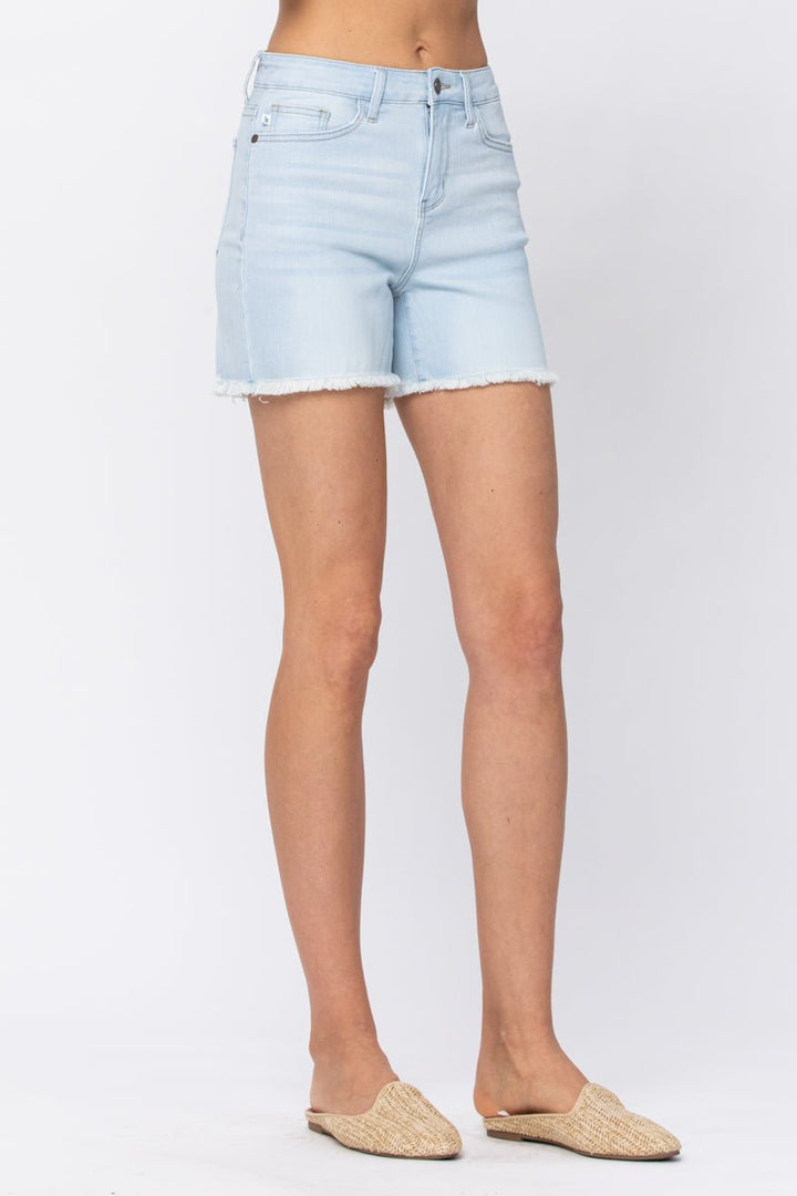 High Waist, Frayed Hem, Bleach Light, Cut Off Shorts (NP) - Nikki &amp; Co. Boutique