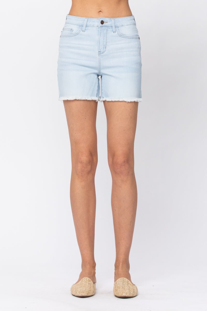 High Waist, Frayed Hem, Bleach Light, Cut Off Shorts (NP) - Nikki &amp; Co. Boutique