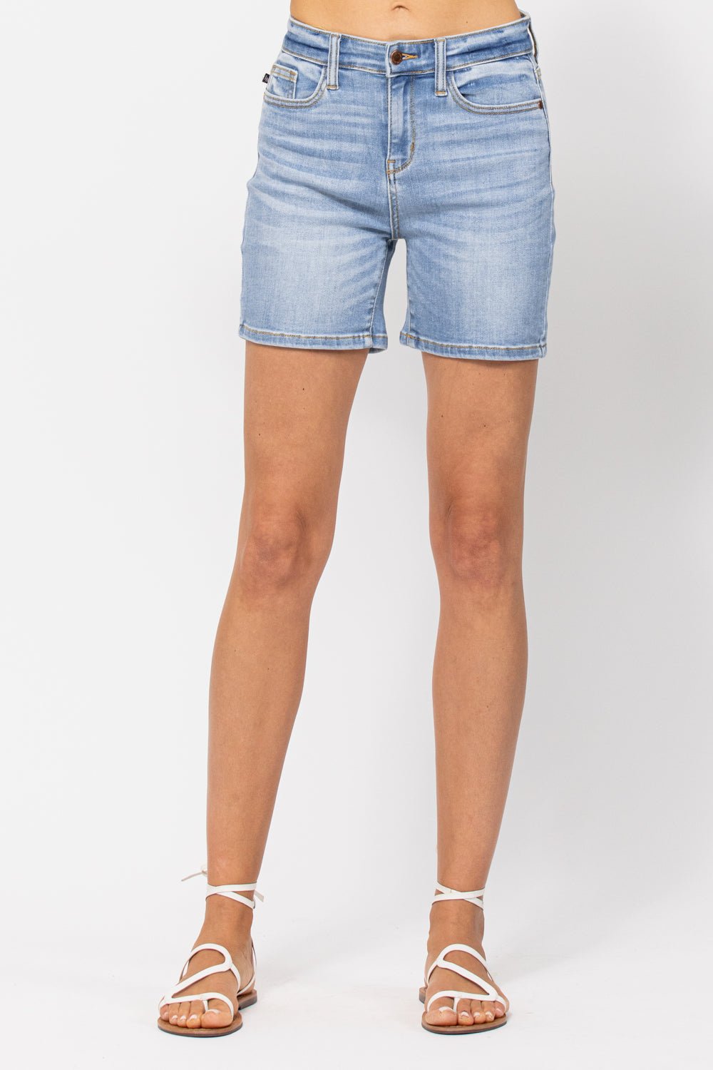 Hi - Rise, Mid Length Shorts (NP) - Nikki &amp; Co. Boutique
