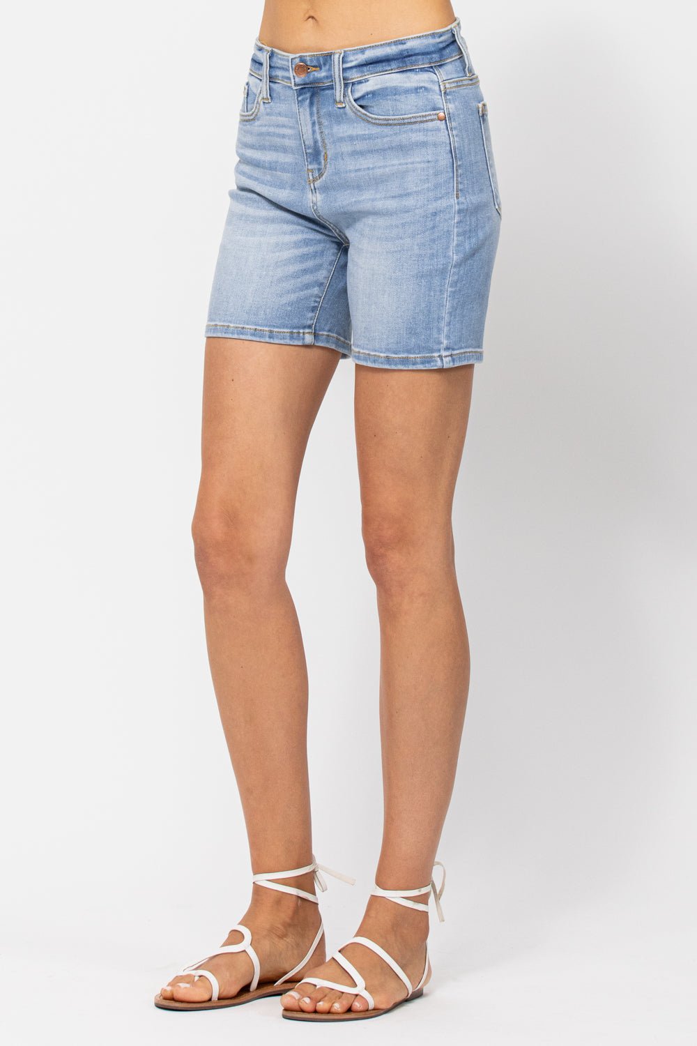 Hi - Rise, Mid Length Shorts (NP) - Nikki &amp; Co. Boutique