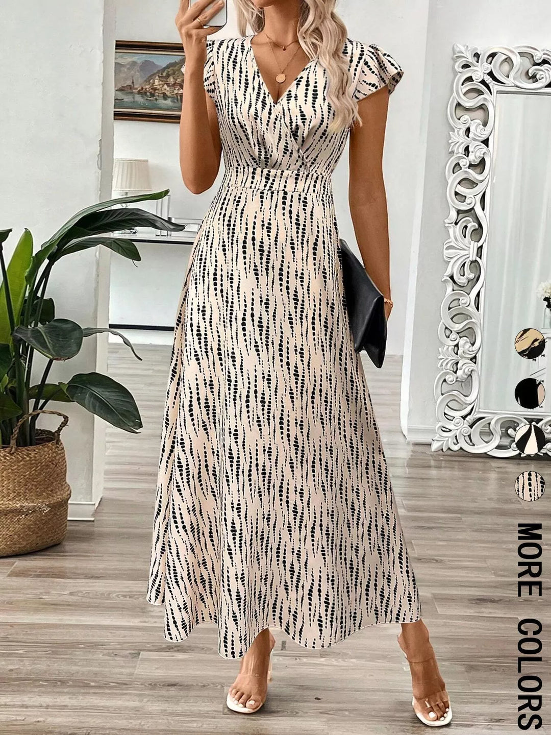 Surplice Cap Sleeve Midi Dress - Nikki &amp; Co. Boutique