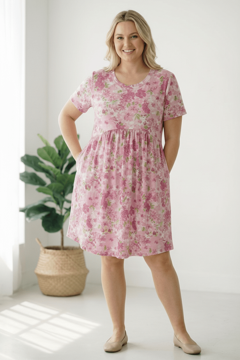 In the Sunshine Fuchsia Babydoll Dress | Nikki &amp; Co. Boutique