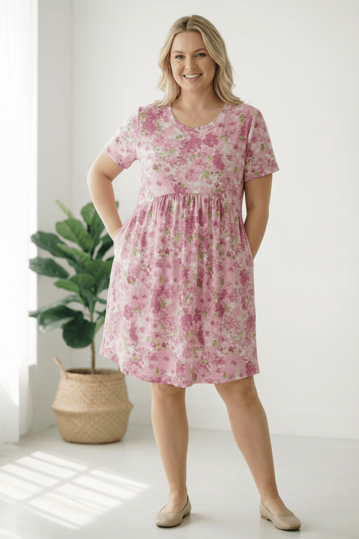 In the Sunshine Fuchsia Babydoll Dress | Nikki &amp; Co. Boutique