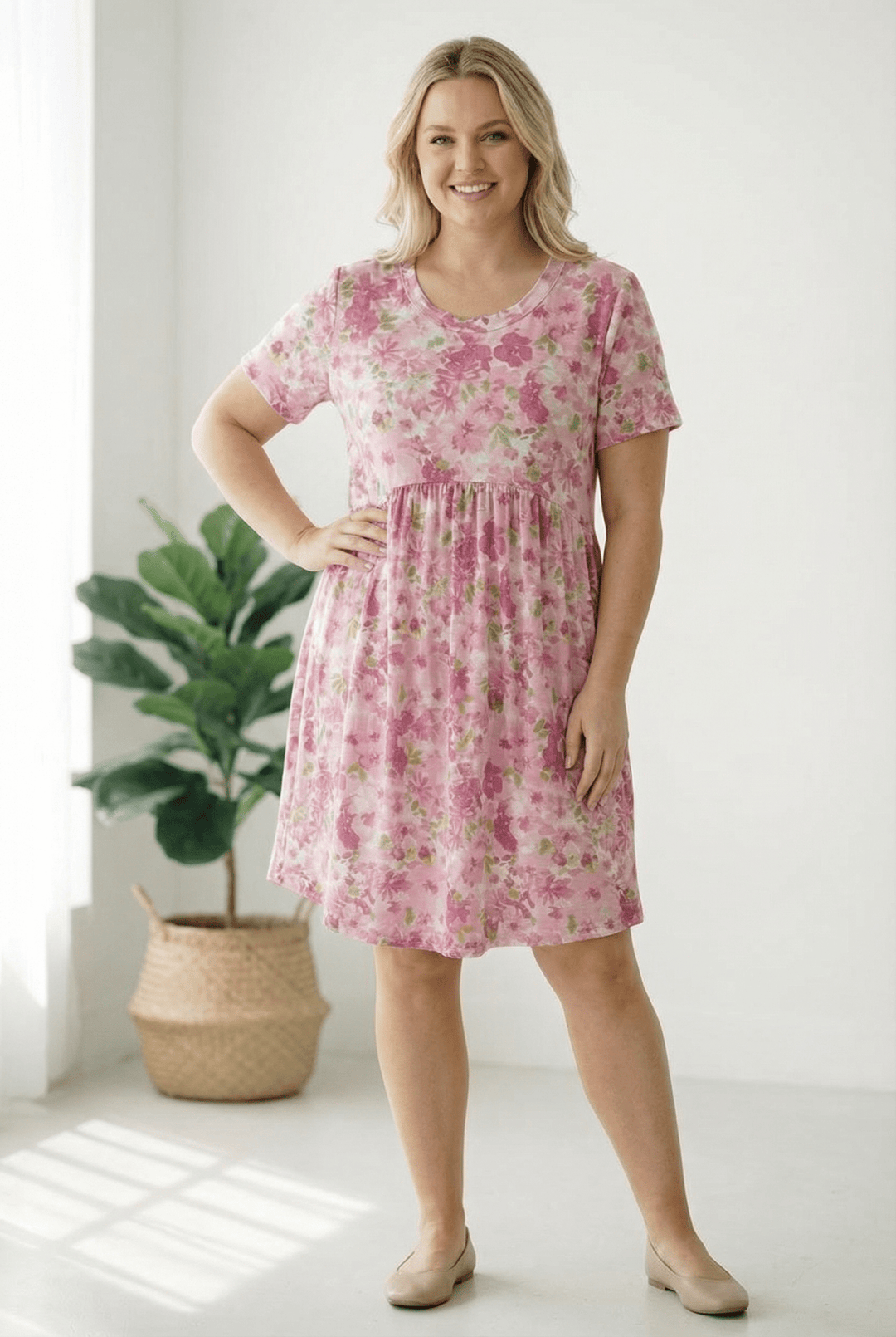 In the Sunshine Fuchsia Babydoll Dress | Nikki &amp; Co. Boutique