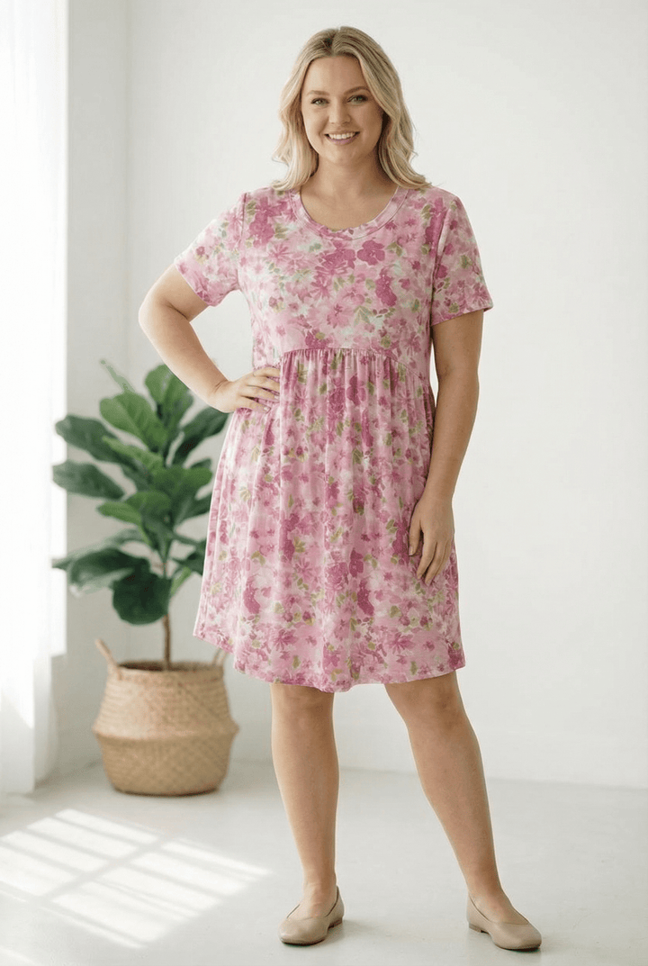 In the Sunshine Fuchsia Babydoll Dress | Nikki &amp; Co. Boutique