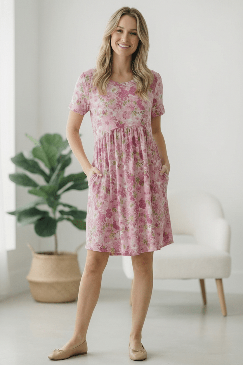 In the Sunshine Fuchsia Babydoll Dress | Nikki &amp; Co. Boutique