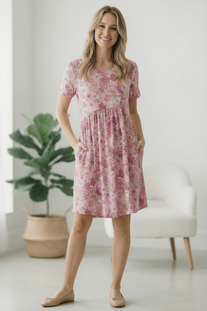 In the Sunshine Fuchsia Babydoll Dress | Nikki &amp; Co. Boutique