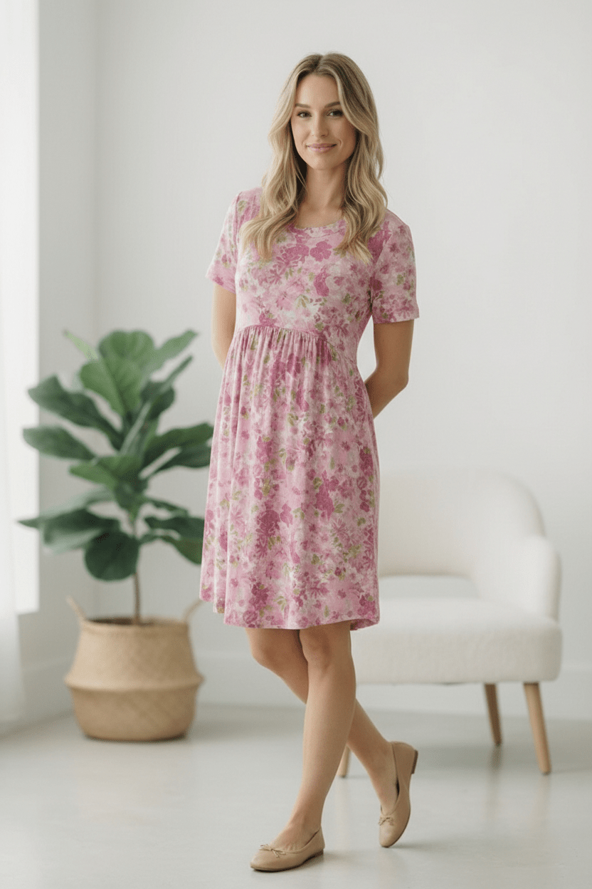 In the Sunshine Fuchsia Babydoll Dress | Nikki &amp; Co. Boutique