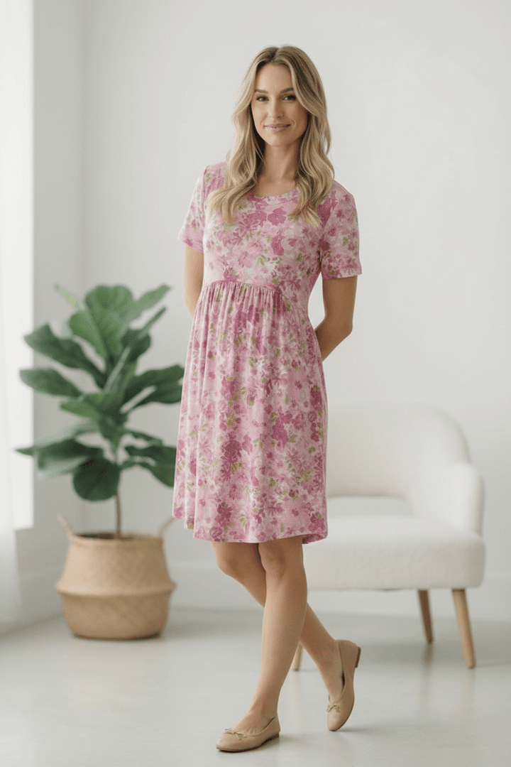 In the Sunshine Fuchsia Babydoll Dress | Nikki &amp; Co. Boutique