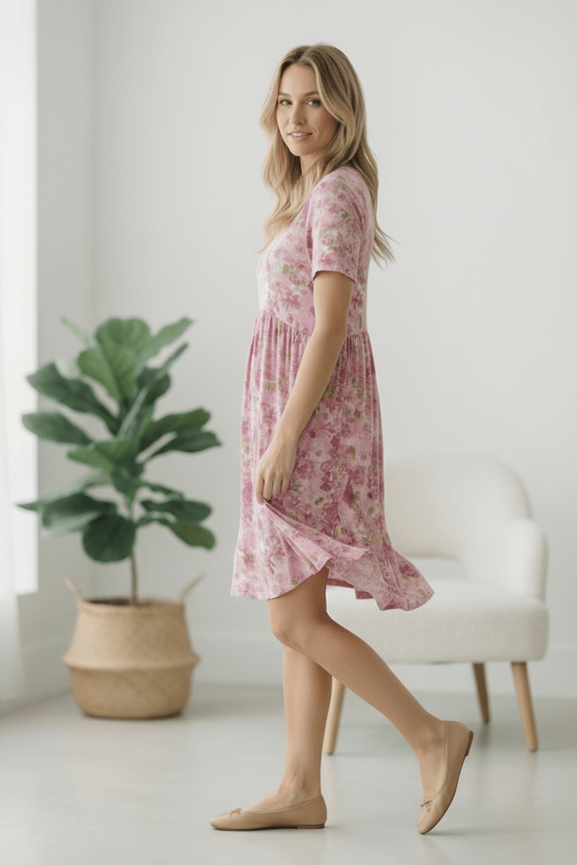 In the Sunshine Fuchsia Babydoll Dress | Nikki &amp; Co. Boutique