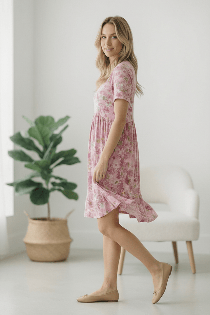 In the Sunshine Fuchsia Babydoll Dress | Nikki &amp; Co. Boutique