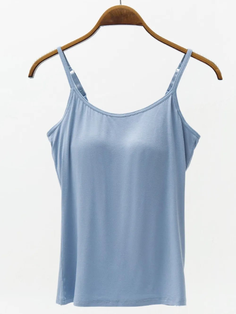 Full Size Adjustable Strap Modal Cami with Bra | Nikki &amp; Co. Boutique
