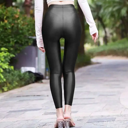 Glossy See Through Women Yoga Leggings Plus Size High Waist Leggings Workout Pants for Gym Tight Bottoms