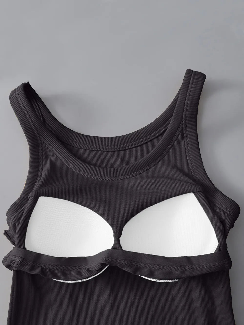 Round Neck Tank with Built - In Bra - Nikki &amp; Co. Boutique