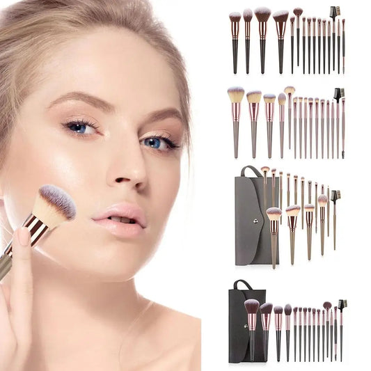 15 pcs - Professional Make Up Brushes: Foundation, Loose Powder, Blush, Face, Contour Brush and more  - 1 Set
