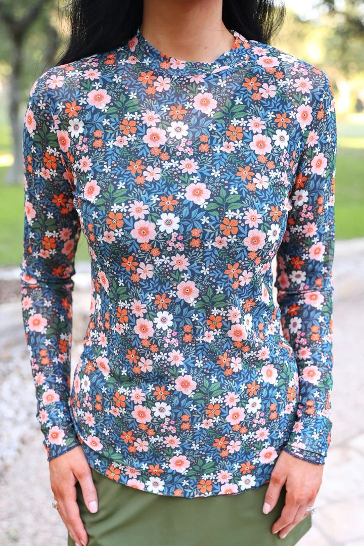 Jess Lea - Kate Long Sleeve Mesh Top – Gwen Floral (NP) - Nikki &amp; Co. Boutique
