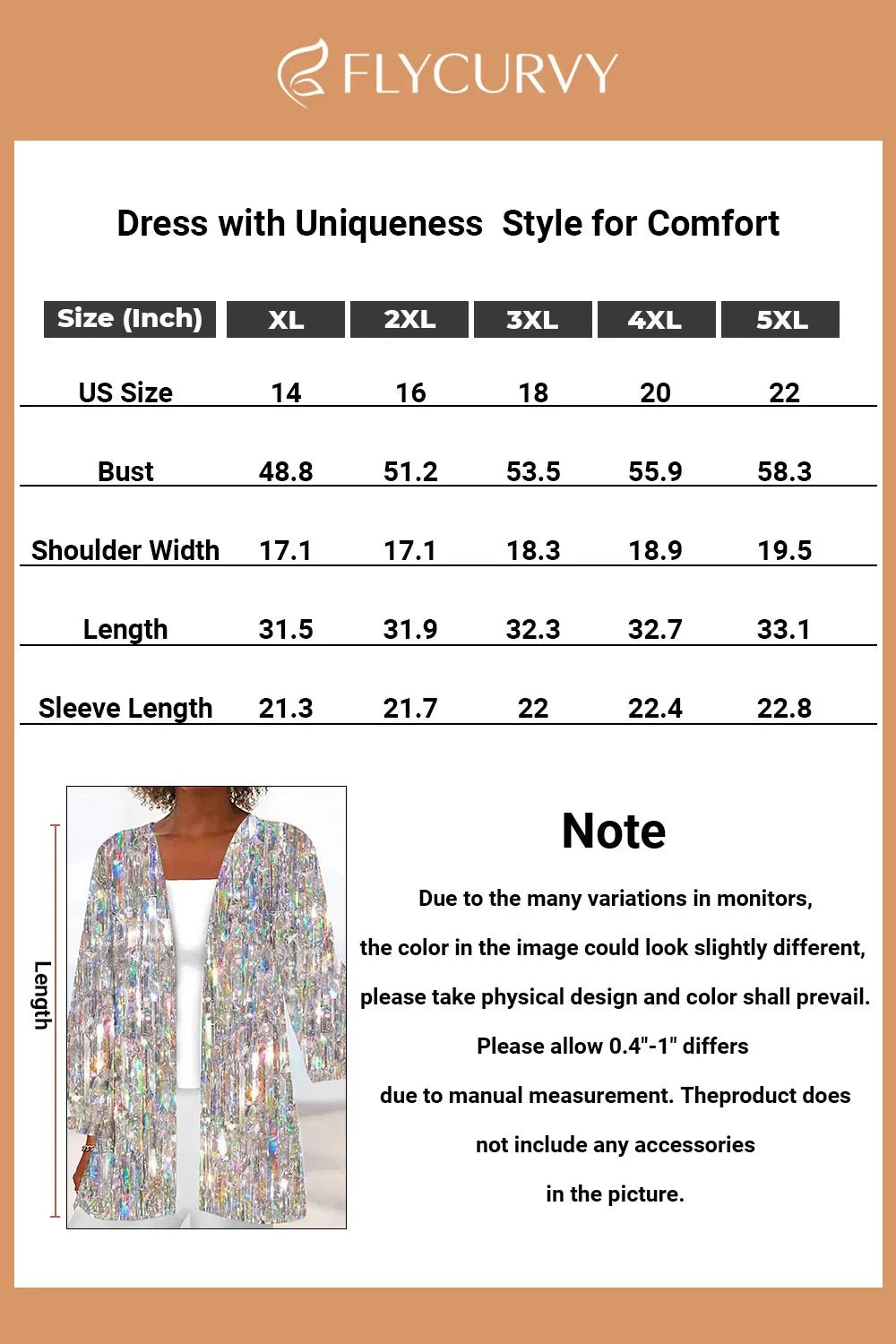 Flycurvy Plus Size Christmas Silver Sparkly Texture Print Kimono Cardigan - Nikki & Co. Boutique