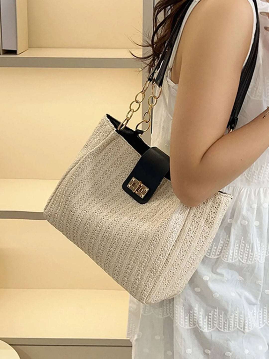 Woven Straw Shoulder Bag - Nikki &amp; Co. Boutique