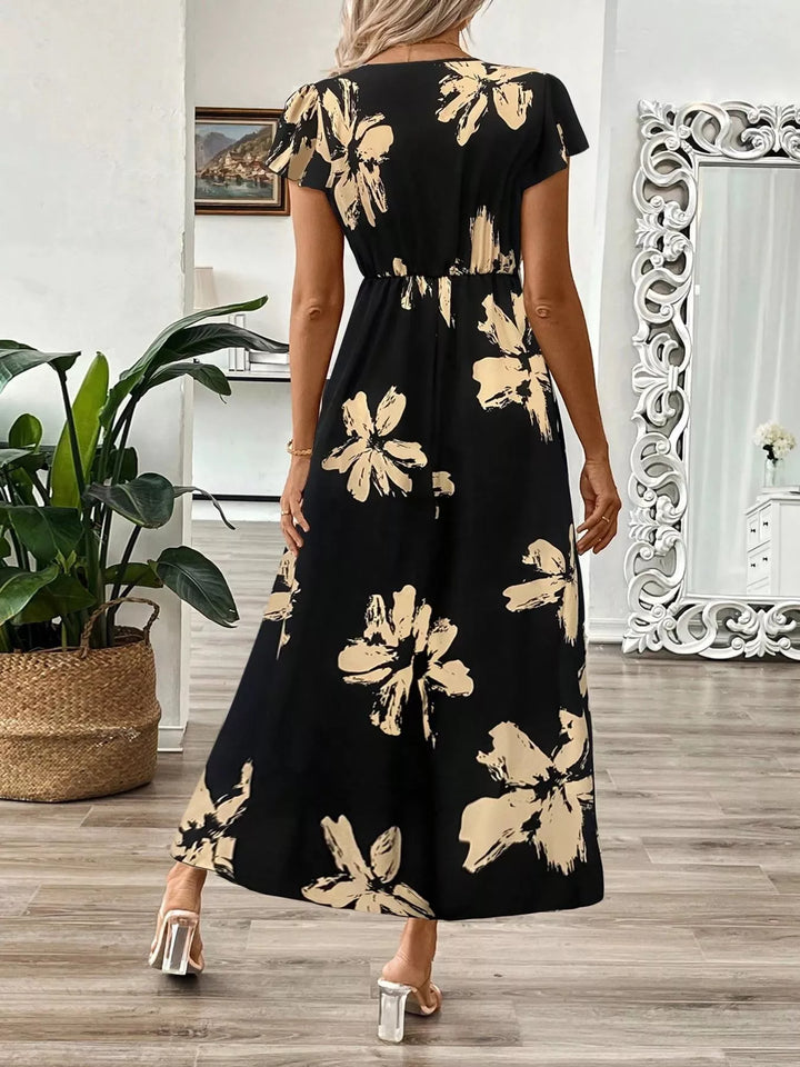 Surplice Cap Sleeve Midi Dress - Nikki &amp; Co. Boutique