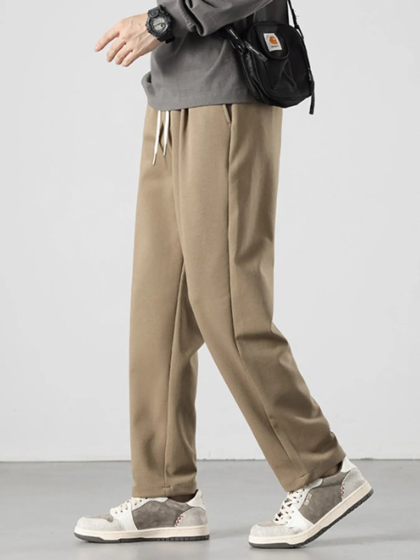 Men's Full Size Drawstring Track Pants with Relaxed Fit Plus Size - Nikki and Co Boutique