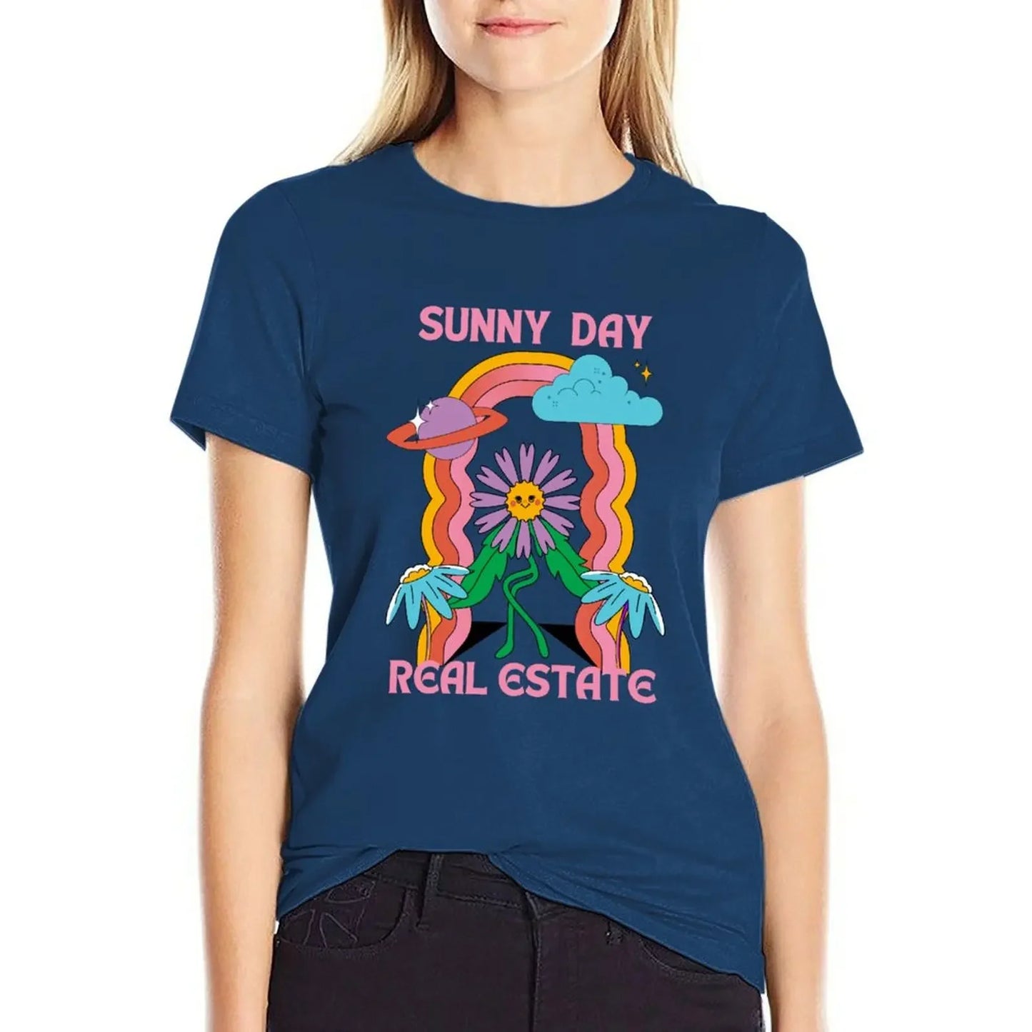 Sunny day real estate T-Shirt cute clothes sweat kawaii clothes t-shirt dress for Women plus size sexy