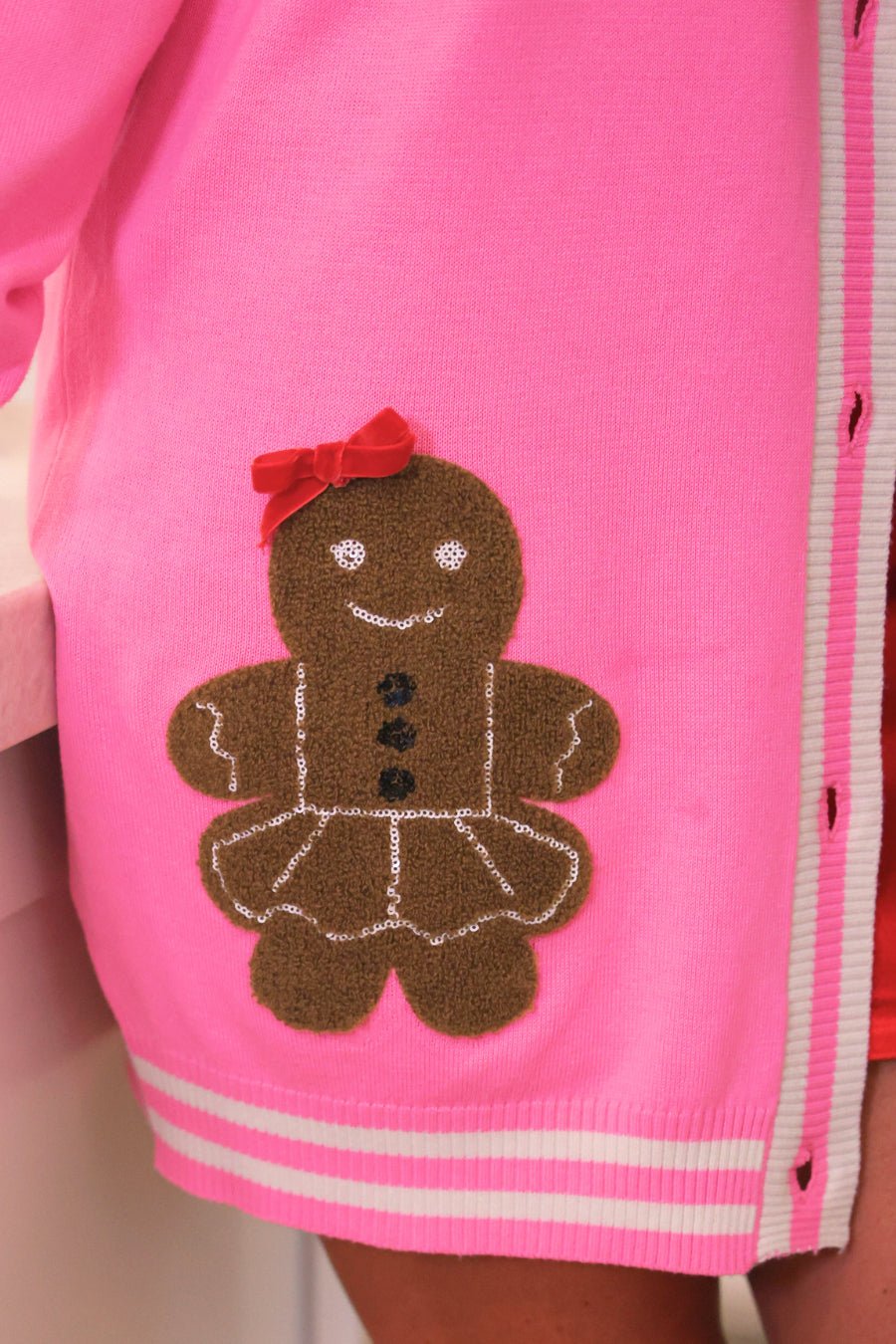 Ginny The Gingerbread Girl Long Cardigan - Pink (Pre-order) - Nikki &amp; Co. Boutique