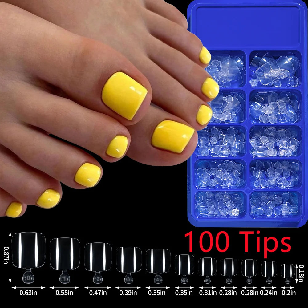 1 Pack Toenail Tips - Short French Tip Press On Toenails 100/120Pcs Pink Soft Gel Tips