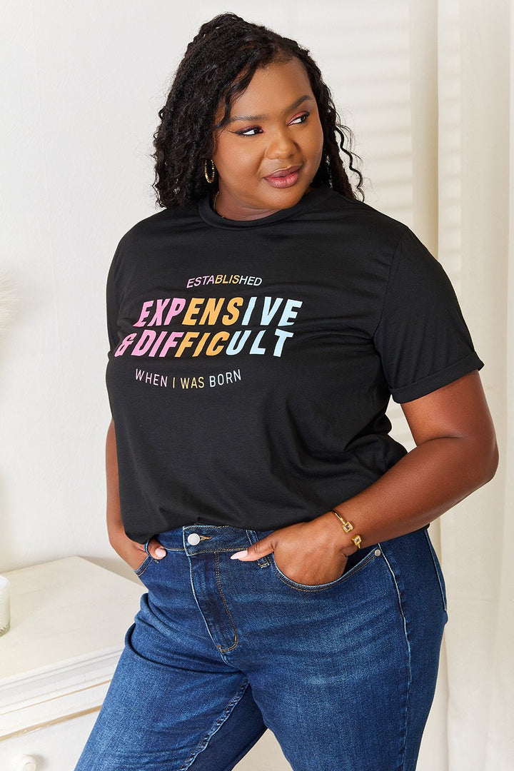 Simply Love Slogan Graphic Cuffed Sleeve T-Shirt | Nikki &amp; Co. Boutique