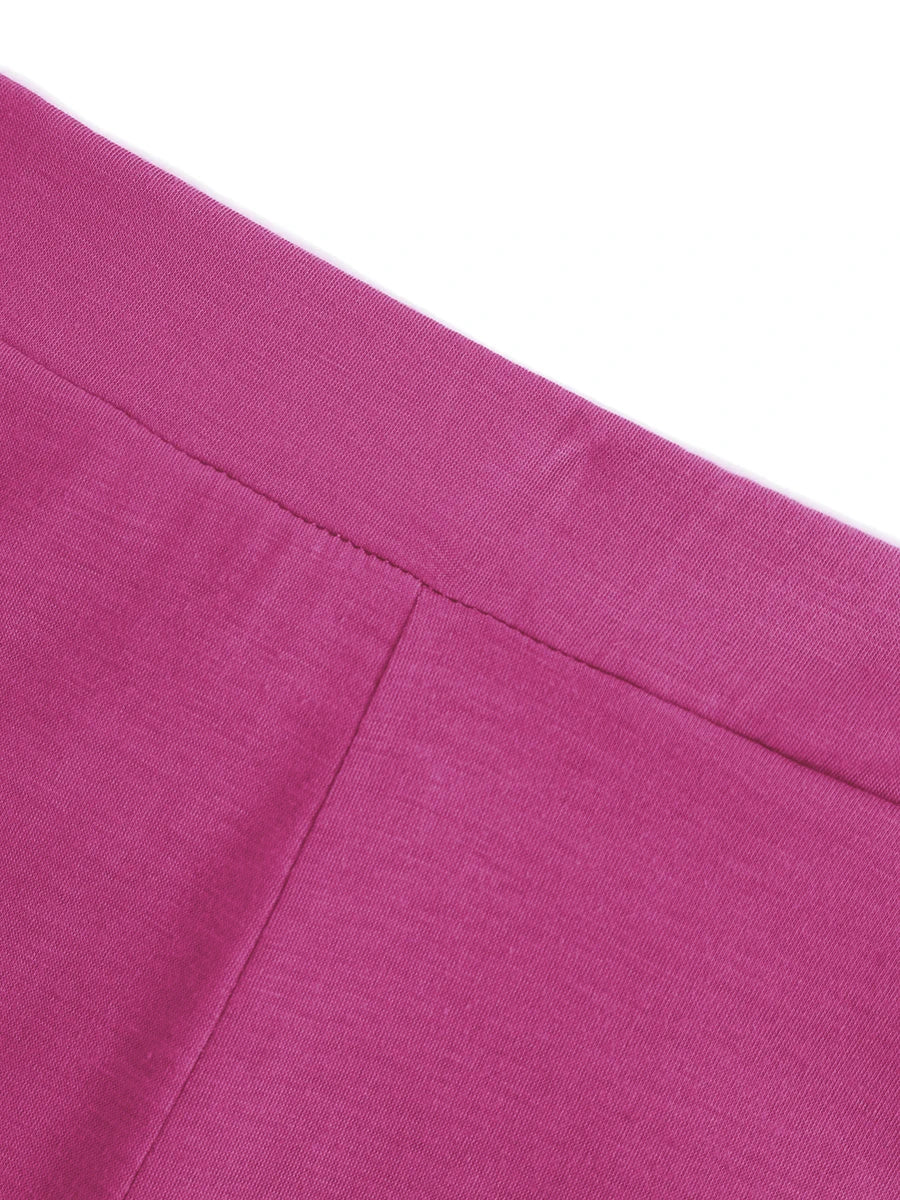 LW Plus Size High Waist Flared Stretchy Pants Summer Skinny Solid Casual Rose Red Pants For Women Bell Bottom Trousers