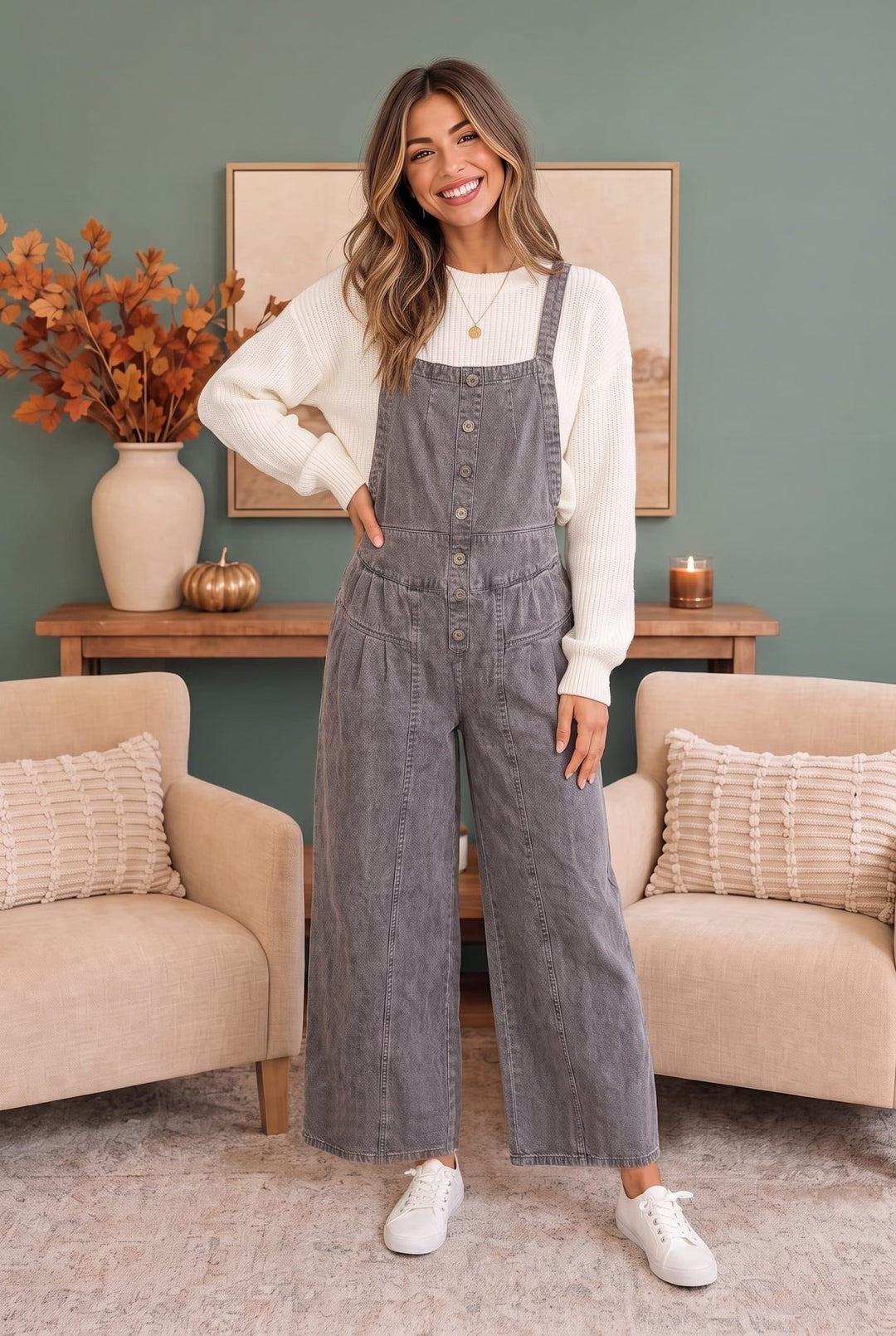 Just Darling Wide Leg Denim Overall - Nikki &amp; Co. Boutique