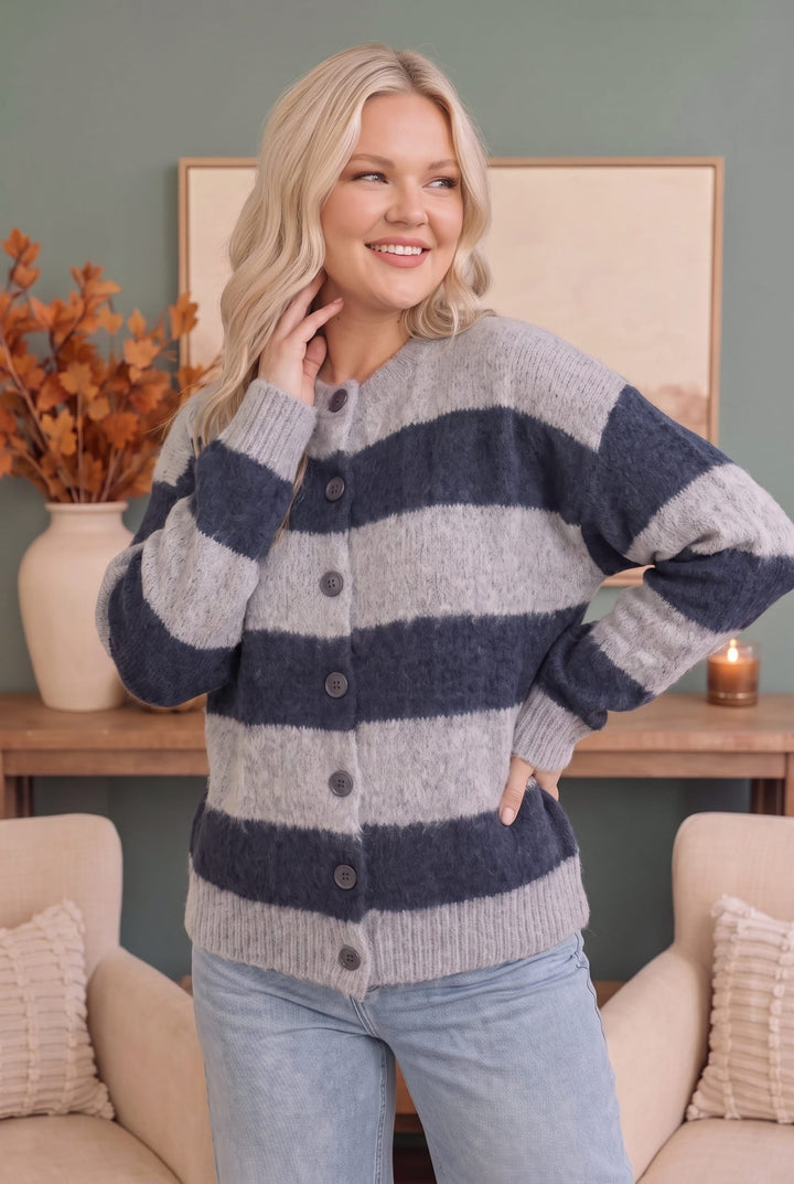 Cuddle Up Button Fuzzy Cardigan - Nikki &amp; Co. Boutique