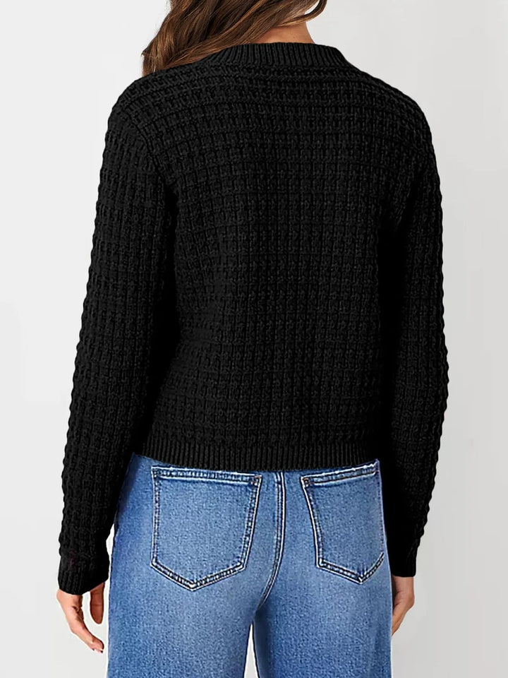 Textured Knit Button - Front Cardigan - Nikki &amp; Co. Boutique